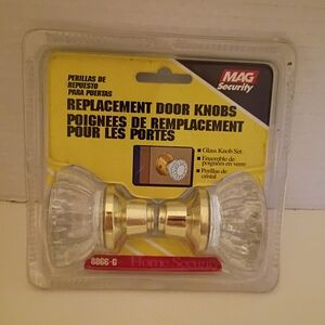 MAG Security Replacement Indoor Decorative Glass Door Knob Set 8866-G